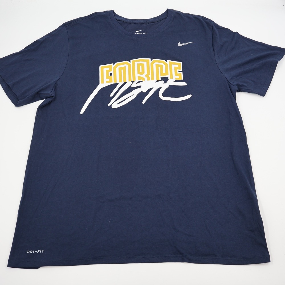 Nike Force Flight T-Shirt Mens 2XL Navy Blue Dri-FIT Graphic Athletic Cut 706625